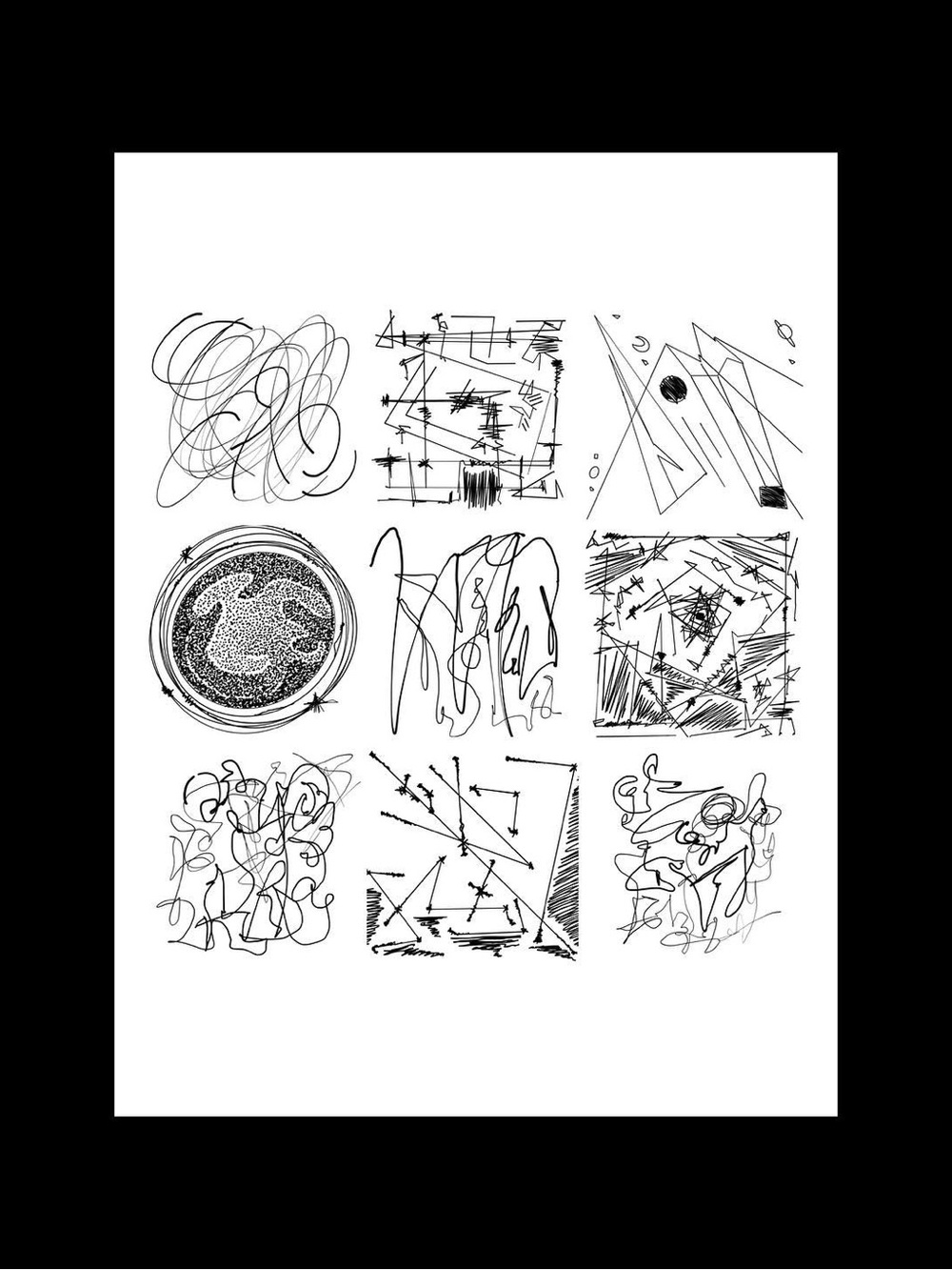 Abstract Black and White Modern Home Art Print